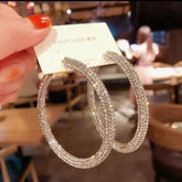 Elegant Rhinestone Hoop Earrings